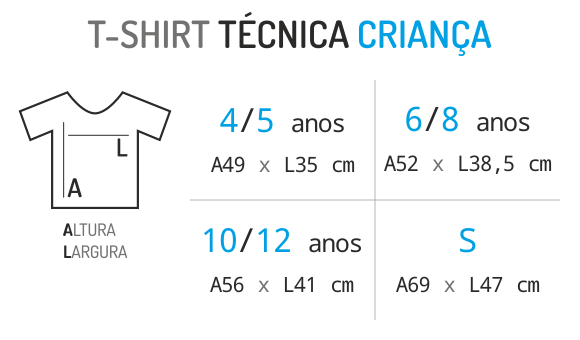 Tamanhos de T-shirt