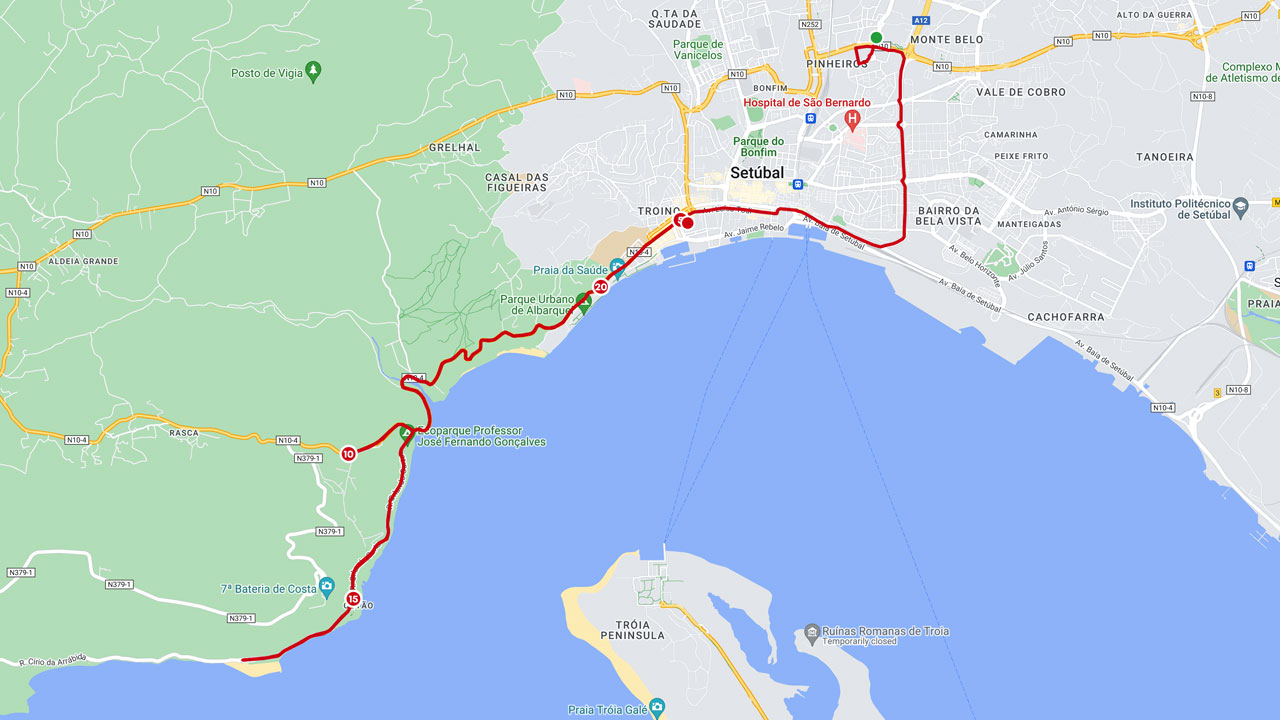 Percurso Alegro Meia Maratona de Setúbal - MapMyRun